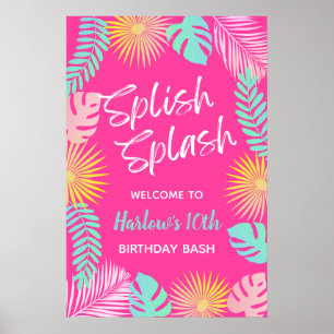 Välkomstskylt för bassäng Party Bassäng Party-te Poster