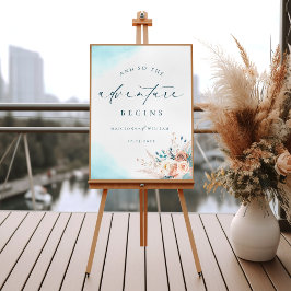 Välkomstskylt för Beach Wedding Poster