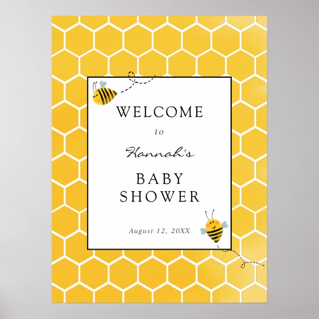 Välkomstskylt för bebis-babyshower poster (Framsidan)