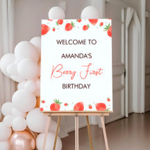 Välkomstskylt för Berry First Birthday