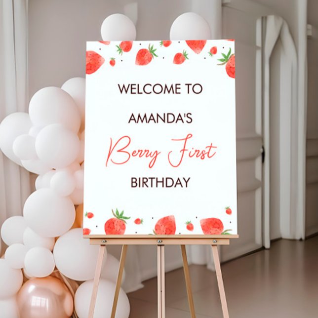 Välkomstskylt för Berry First Birthday Poster (Skapare uppladdad)