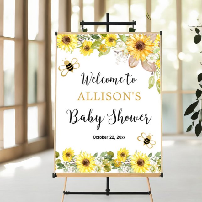 Välkomstskylt för Beunblommor gult Bebisdusch Poster (Skapare uppladdad)