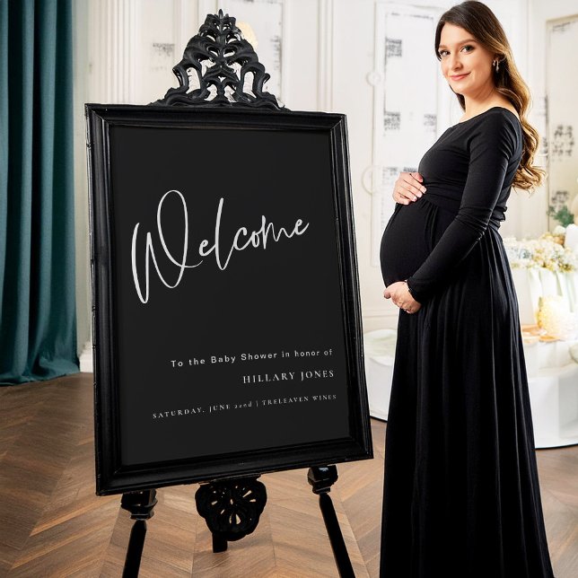 Välkomstskylt för Black Gothic Inspired Baby Showe Poster (Skapare uppladdad)