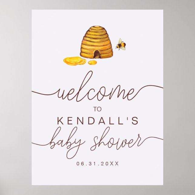 Välkomstskylt för blivande mamma till bi poster (Framsidan)