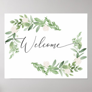 Välkomstskylt för  Blommigt - möhippa Poster