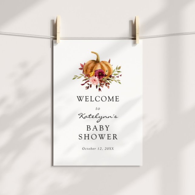 Välkomstskylt för Blommigtar för babyskor hösten Poster (Skapare uppladdad)