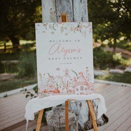 Välkomstskylt för blommor och blommor poster
