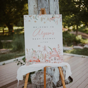 Välkomstskylt för blommor och blommor poster