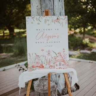 Välkomstskylt för blommor och blommor poster