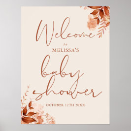 Välkomstskylt för blomsterhöst för barnkalas poster