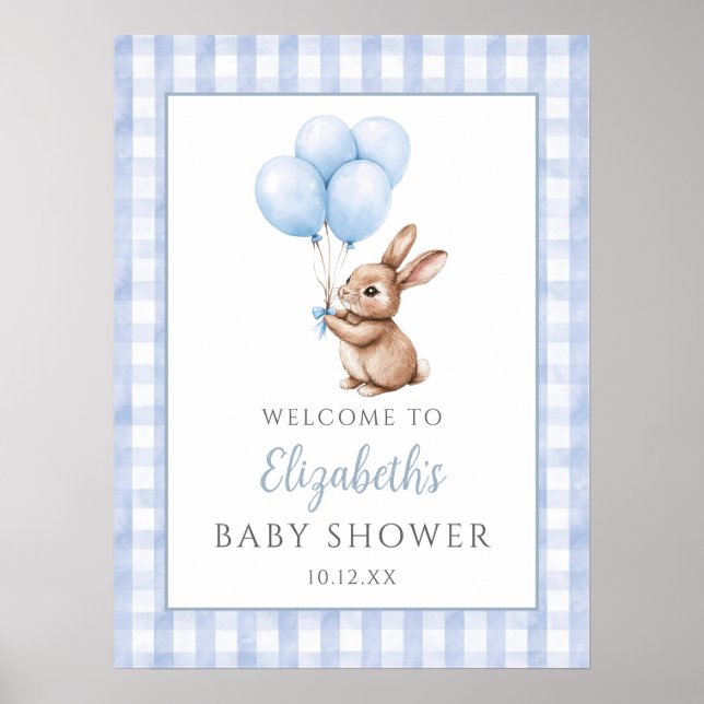 Välkomstskylt för Blue Baby Shower Poster (Framsidan)