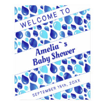 Välkomstskylt för Blue Balloon Mönster Boy Baby Sh