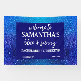 Välkomstskylt för Blue Glitter Bachelorette Party