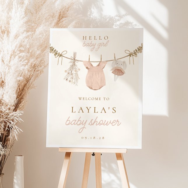 Välkomstskylt för Boho Girl Clothesline Baby Showe Poster (Skapare uppladdad)