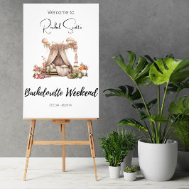 Välkomstskylt för Boho Glamping Bachelorette Party Poster