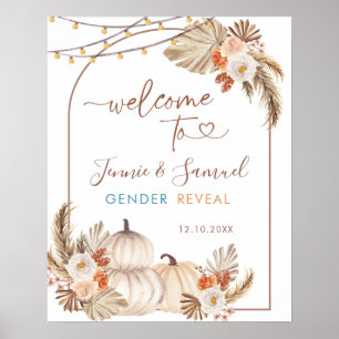 Välkomstskylt för Boho Rustic Pumpkin Fall Poster