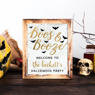 Välkomstskylt för Boos & Sprit Vuxen Halloween fes Poster