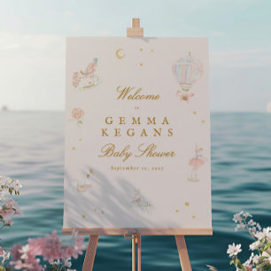 välkomstskylt för botaniska babyduschar poster