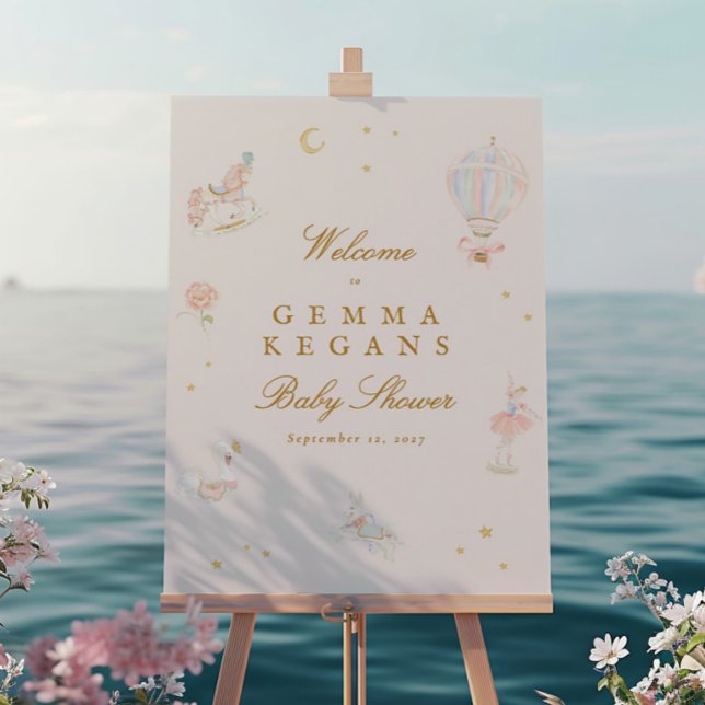 välkomstskylt för botaniska babyduschar poster (Skapare uppladdad)