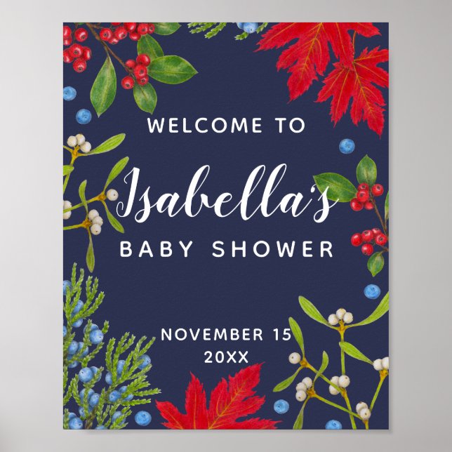 Välkomstskylt för botaniska Helgdag för höstväxter Poster (Framsidan)