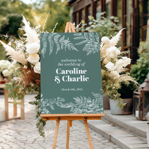 Välkomstskylt för botaniskt skogsområde Bröllop Poster