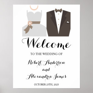 Välkomstskylt för Bride & Groom Bröllop Poster