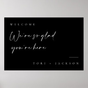 Välkomstskylt för Bröllop Decor Minimum Poster Sig