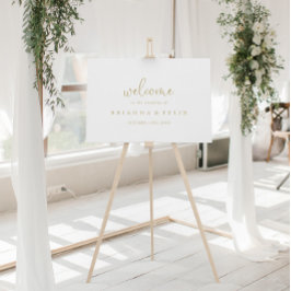 Välkomstskylt för Bröllop i Guld Kärlek Finare Poster