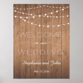 Välkomstskylt för bröllop i Land chic Poster