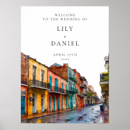 Välkomstskylt för bröllop i New Orleans Poster