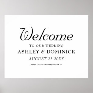 Välkomstskylt för Bröllop i Nuptial Elegant Callig Poster