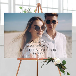 Välkomstskylt för bröllop med foto poster