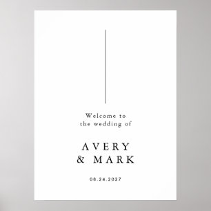 Välkomstskylt för Bröllop, modernt, minimalistiskt Poster