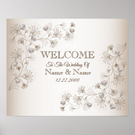 Välkomstskylt för bröllop Party Blommig Elegant Af Poster