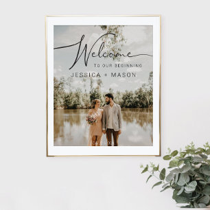 Välkomstskylt för bröllop Poster med foto