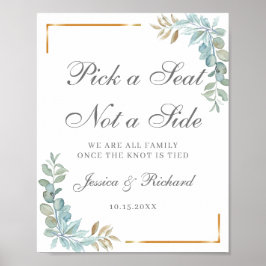 Välkomstskylt för Bröllop välkomstPlocka ett säte  Poster