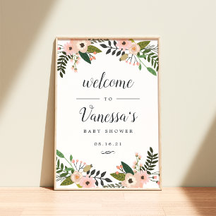 Välkomstskylt för bröllops- eller baby shower i Pe Poster
