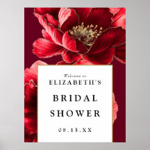 Välkomstskylt för bröllopsfest i burgunderröd blom