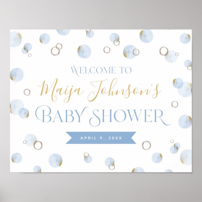Välkomstskylt för Brunch BubLY och Baby Shower Poster (Framsidan)
