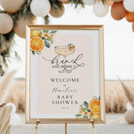 Välkomstskylt för Brunch och BubLY Baby Shower Poster