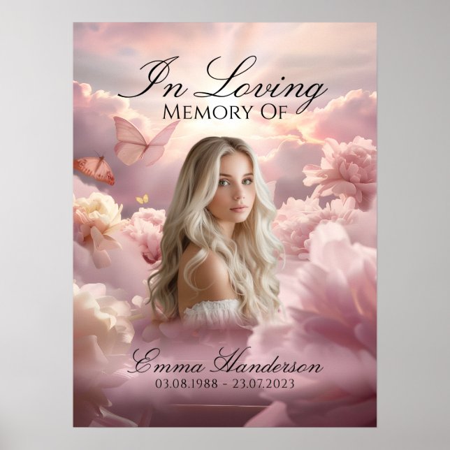 Välkomstskylt för Butterfly Garden Memorial Poster (Framsidan)