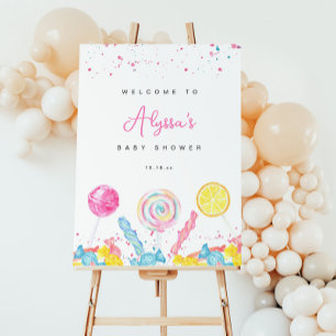 Välkomstskylt för Candy Sweet Shop Baby Shower Poster