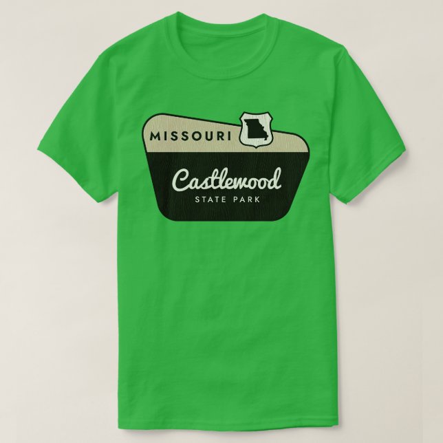 Välkomstskylt för Castlewood State Park Missouri T Shirt (Design framsida)