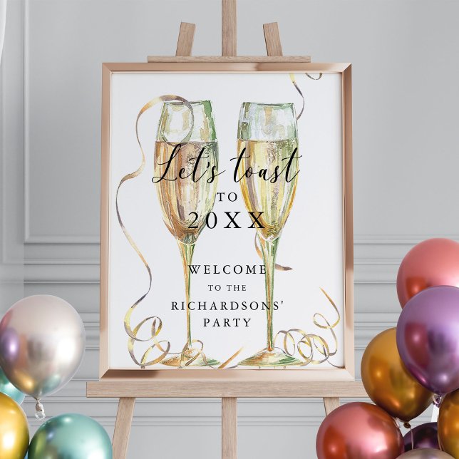 Välkomstskylt för Champagne Nyårsafton Party Poster (Skapare uppladdad)