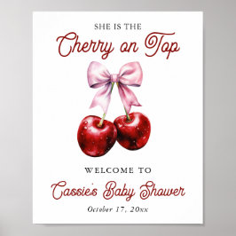 Välkomstskylt för Cherry on Top Rosa Bow Baby Show Poster