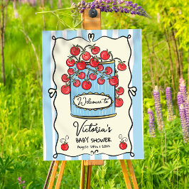 Välkomstskylt för Cherry Tomato Baby Shower Poster