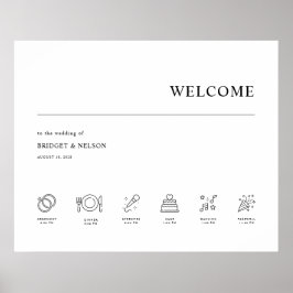 Välkomstskylt för chic Modern Minimalist Bröllop Poster