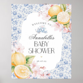 Välkomstskylt för Chinoiserie Lemon Tea Baby Showe Poster
