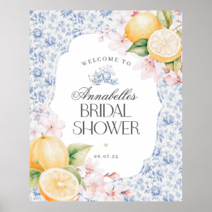 Välkomstskylt för Chinoiserie Lemon Tea Möhippa Poster