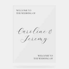 Välkomstskylt för Clean & Modern Acrylic Bröllop